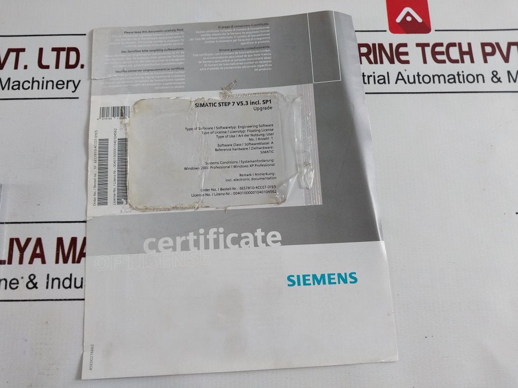 Siemens 6Es7810-4Cc07-0Ye5 Compact Disc Step 7 V5.4