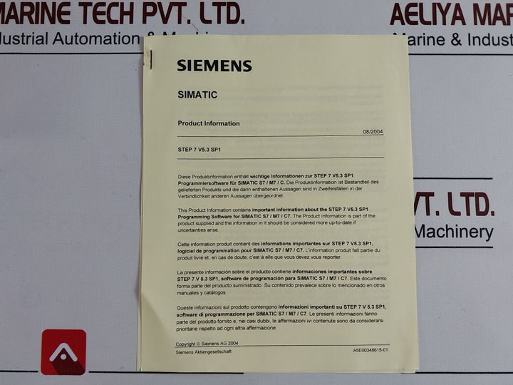 Siemens Simatic 6Es7810-acc07-0Ye5 Step 7 V5.3 Upgrade Software Set