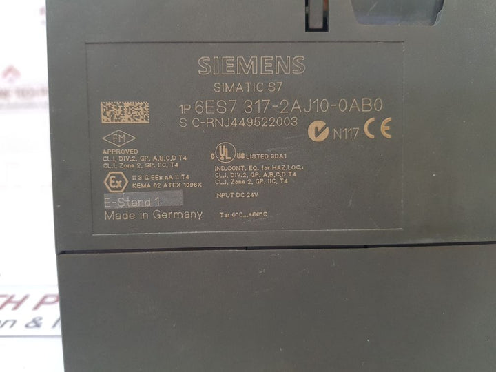Siemens 6Es7 317-2Aj10-0Ab0 Cpu Module 