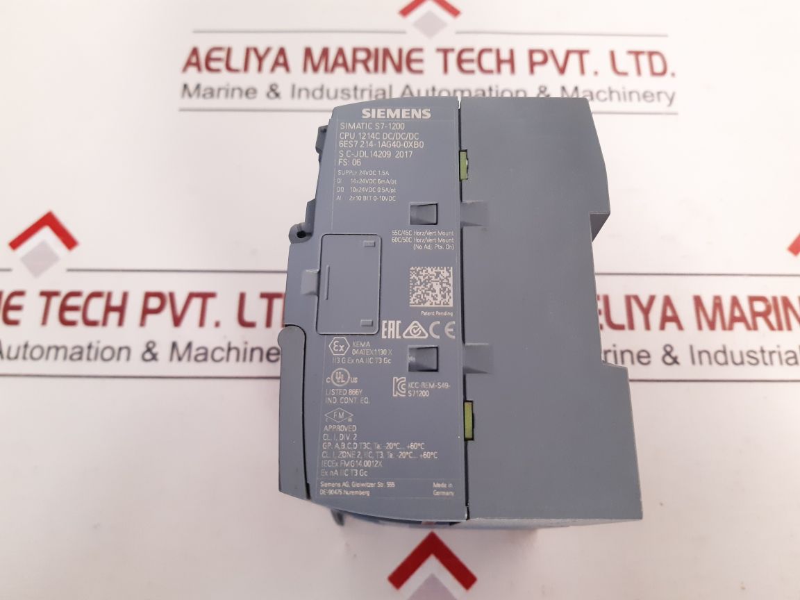 Siemens Simatic S7-1200 6Es7 214-1Ag40-0Xb0 Compact Cpu Module