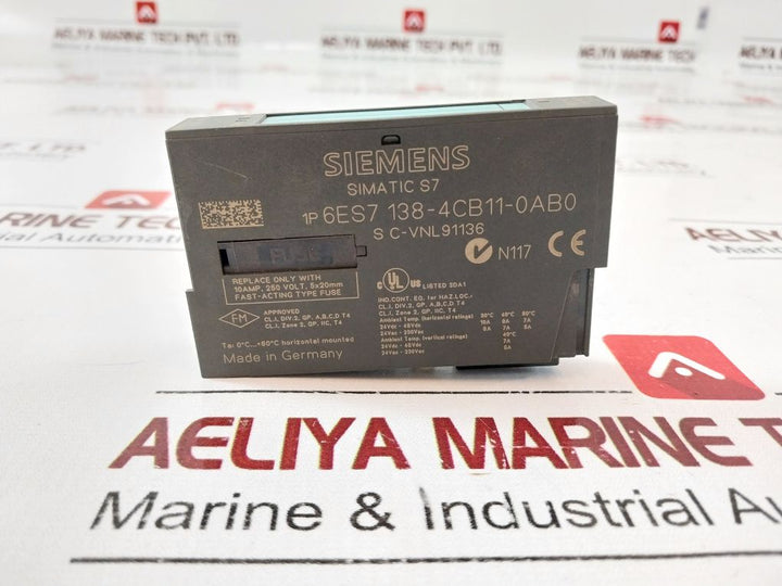 Siemens 6Es7 138-4Cb11-0Ab0 Simatic S7 Power Module