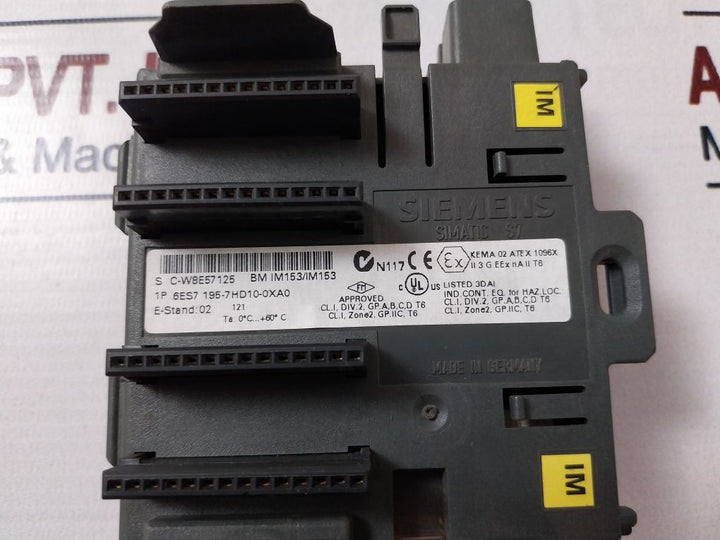 Siemens Simatic S7 6Es7 195-7Hd10-0Xa0 Bus Module 