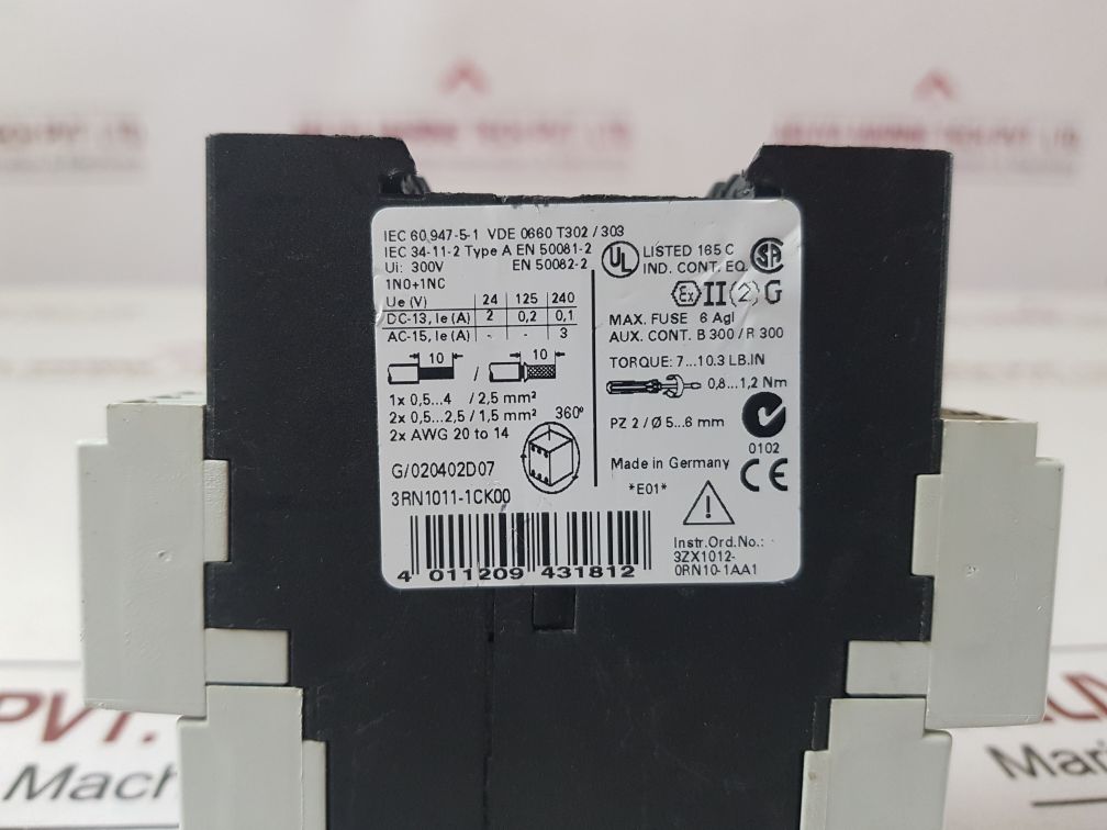Siemens 3Rn1011-1Ck00 Motor Protection Relay