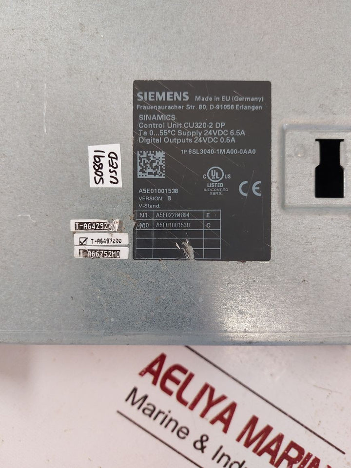 Siemens Sinamics 6Sl3040-1Ma00-0Aa0 Control Unit