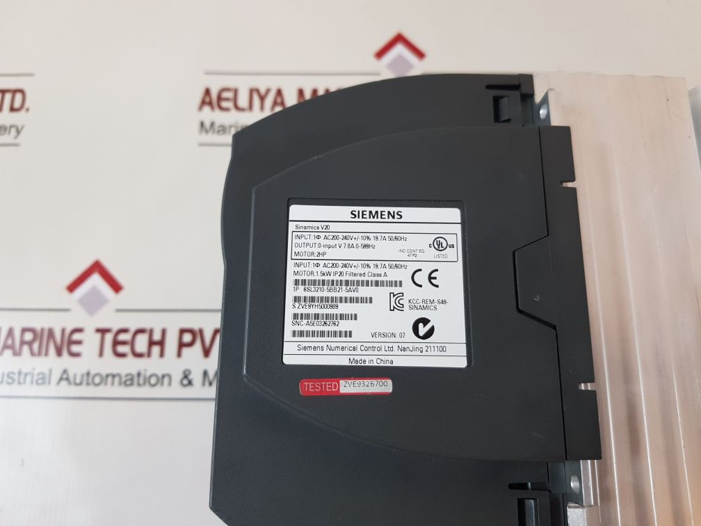 Siemens Sinamics V20 6Sl3210-5Bb21-5Av0 Variable Frequency Drive