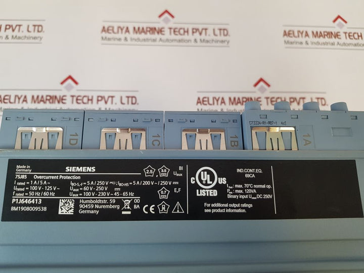 Siemens Siprotec 7Sj85 Overcurrent Protection With Io202,Io230