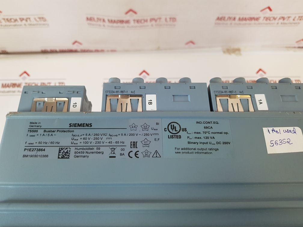 Siemens Siprotec 7Ss85 Busbar Protection With Io203,Io201 Module