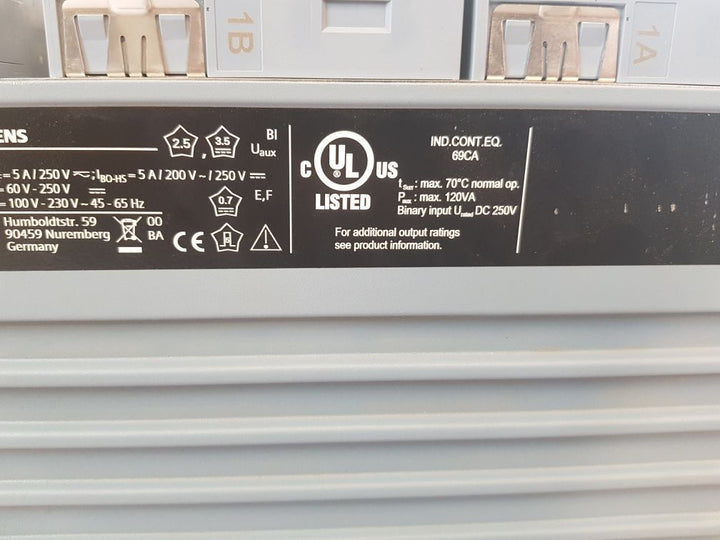 Siemens Siprotec 7Ut85 Transformer Protection Relay