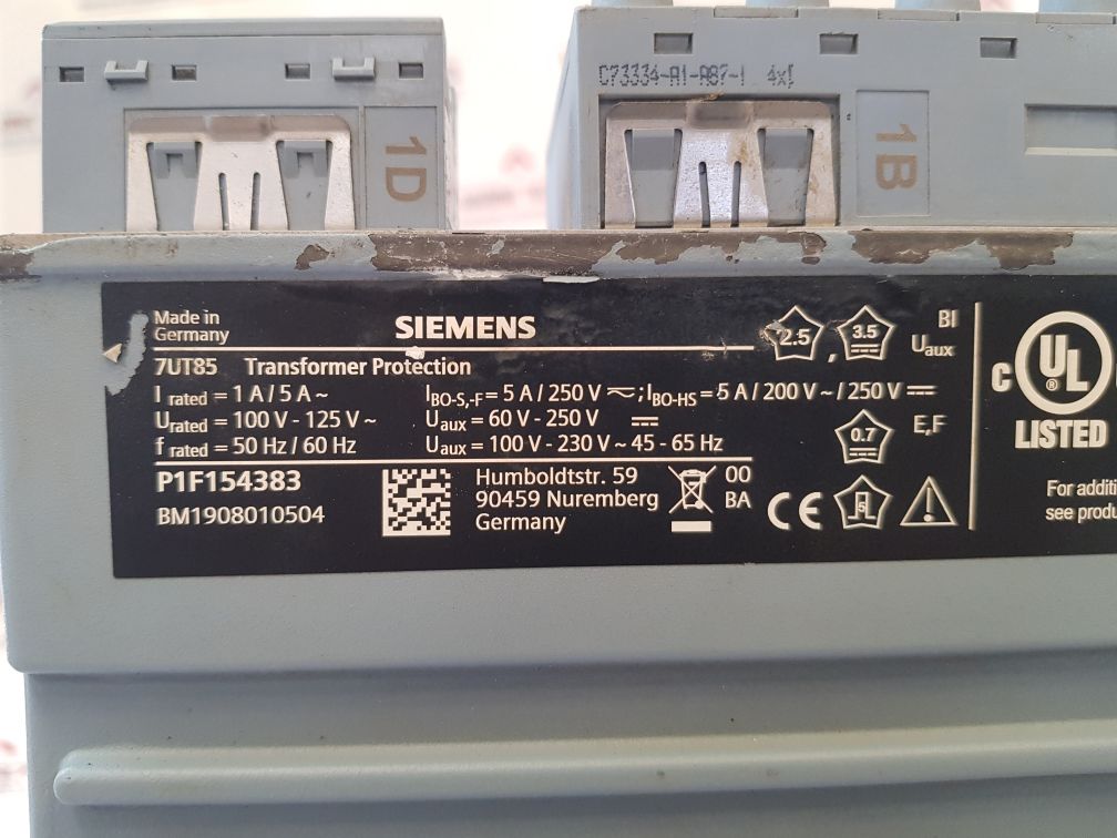 Siemens Siprotec 7Ut85 Transformer Protection Relay
