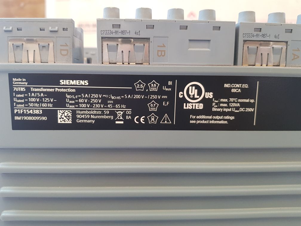 Siemens Siprotec 7Ut85 Transformer Protection Relay
