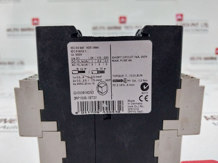 Siemens 3Rp1505-1Bt20 Sirius 3R Monitoring Relay