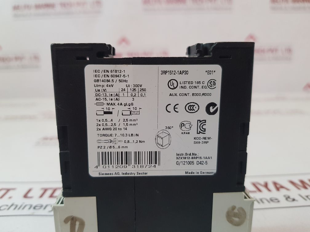 Siemens 3Rp1512-1Ap30 Time Relay