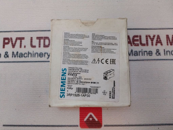 Siemens Sirius 3Rp1525-1Ap30 Time Relay On Delay