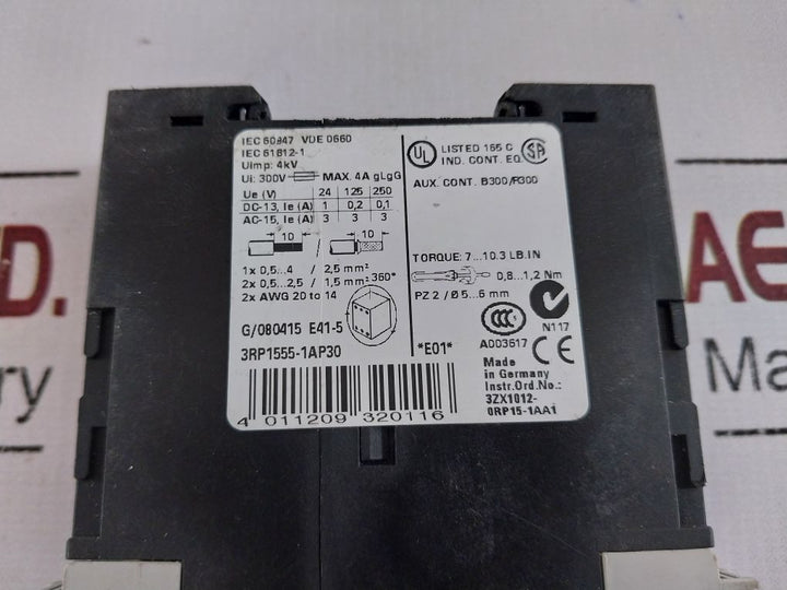 Siemens 3Rp1555-1Ap30 Time Delay Relay 200-240 Vac