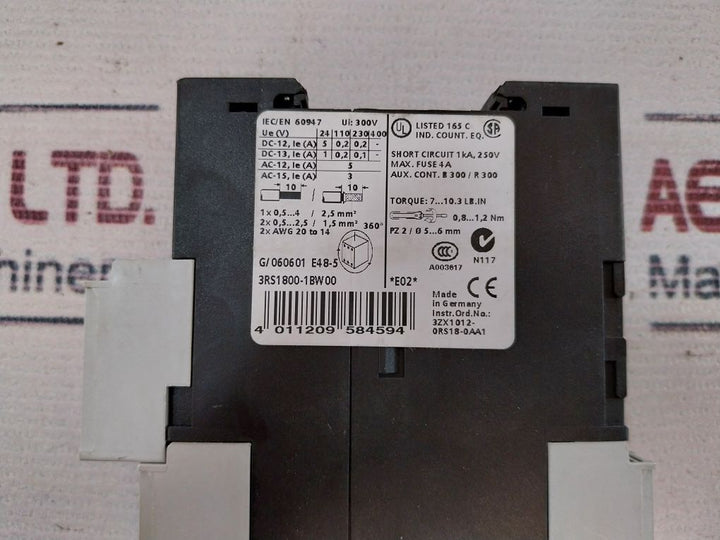 Siemens Sirius 3Rs1800-1Bw00 Coupling Relay 