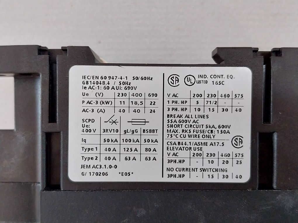 Siemens Sirius 3Rt1035-1A..0 Contactor 