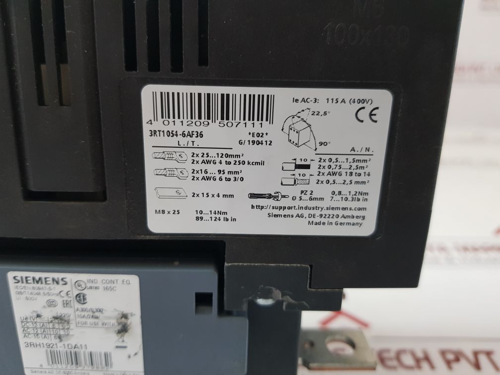 Siemens Sirius 3Rt1054-6Af36 Contactor