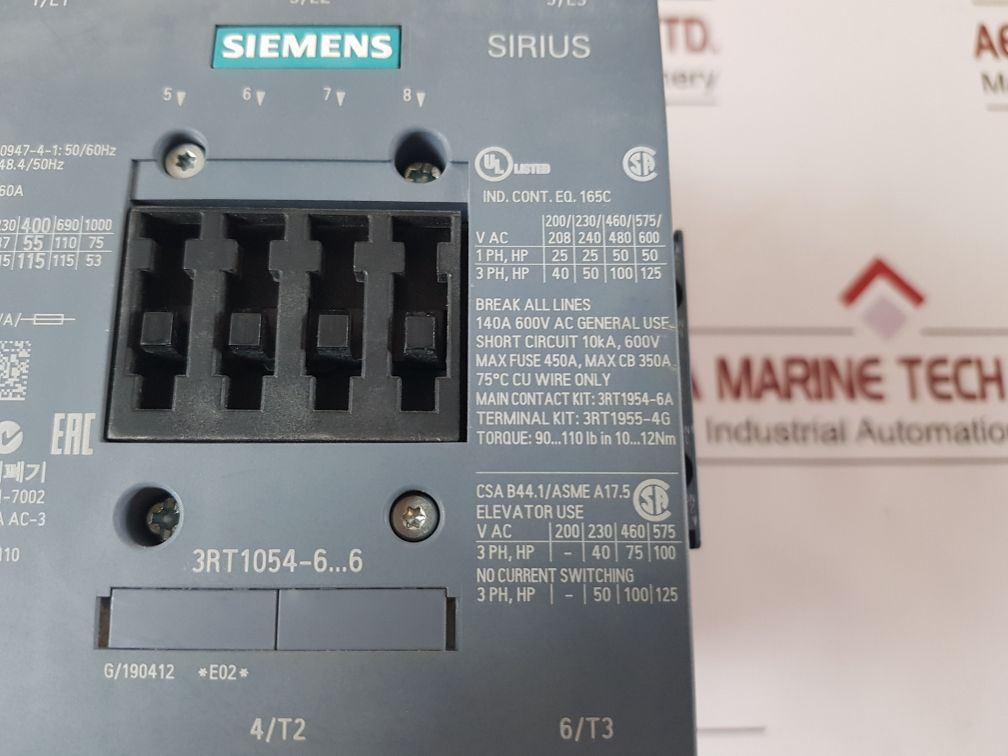 Siemens Sirius 3Rt1054-6Af36 Contactor
