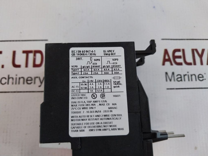 Siemens 3Ru1126-4Bb0 Overload Relay