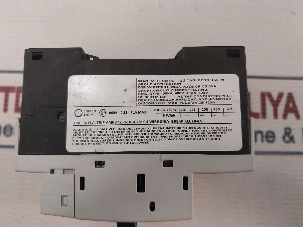 Siemens Sirius 3Rv1011-0Da25 Motor Protection Circuit Breaker