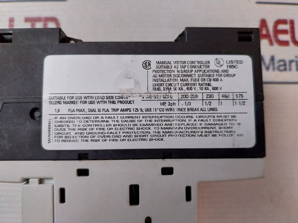 Siemens Sirius 3Rv1011-1Aa10 Circuit Breaker Class: 10