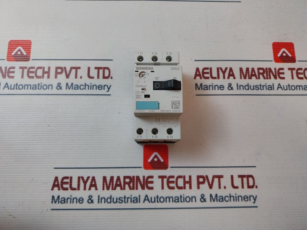 Siemens Sirius 3Rv1011-1Ga10 Motor Protection Circuit Breaker 4.5-6.3A