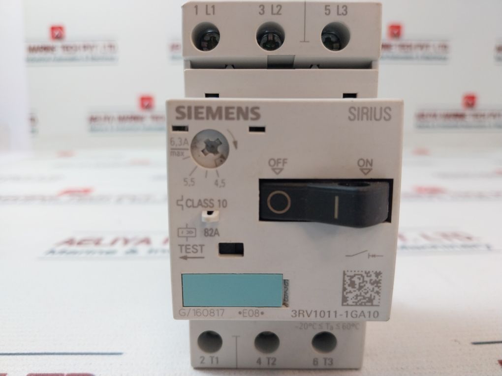 Siemens Sirius 3Rv1011-1Ga10 Motor Protection Circuit Breaker 4.5-6.3A