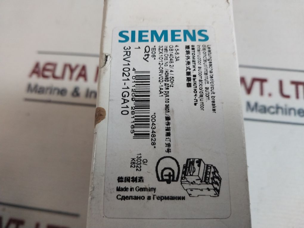 Siemens 3RV1021-1GA10 Interruttore Magnetotermico Tripolare 400V 50/60Hz - Nuovo, Made In Germany