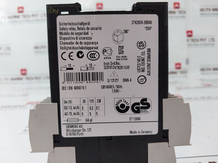 Siemens 3Tk2824-2Bb40 Safety Relay