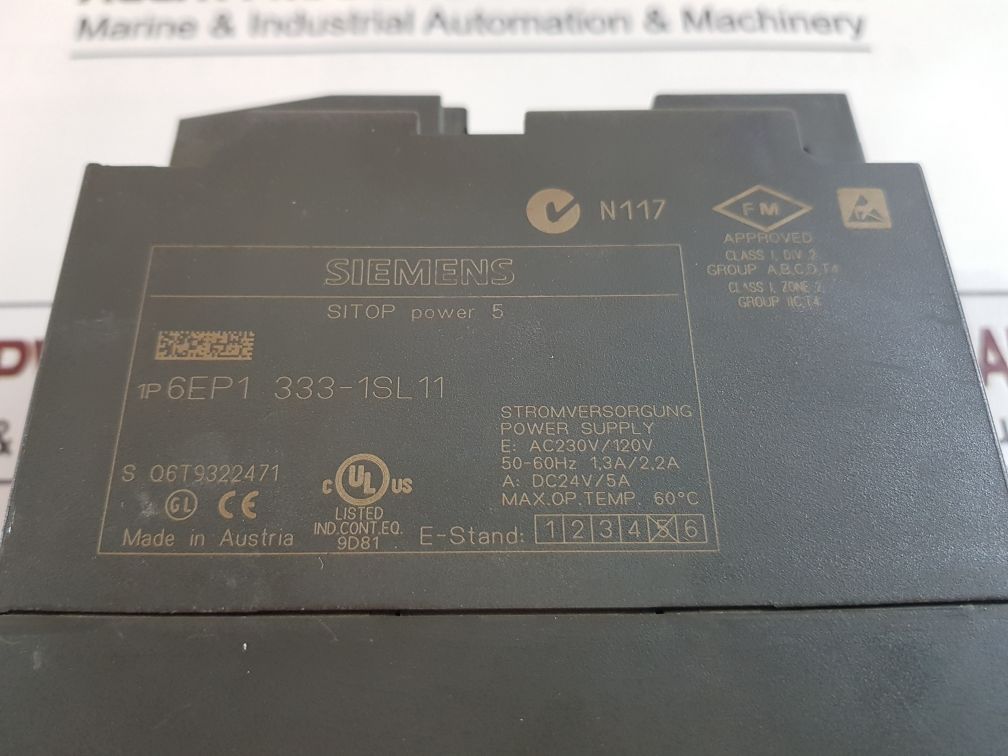 Siemens Sitop Power 5 6Ep1333-1Sl11 Power Supply 2,2A
