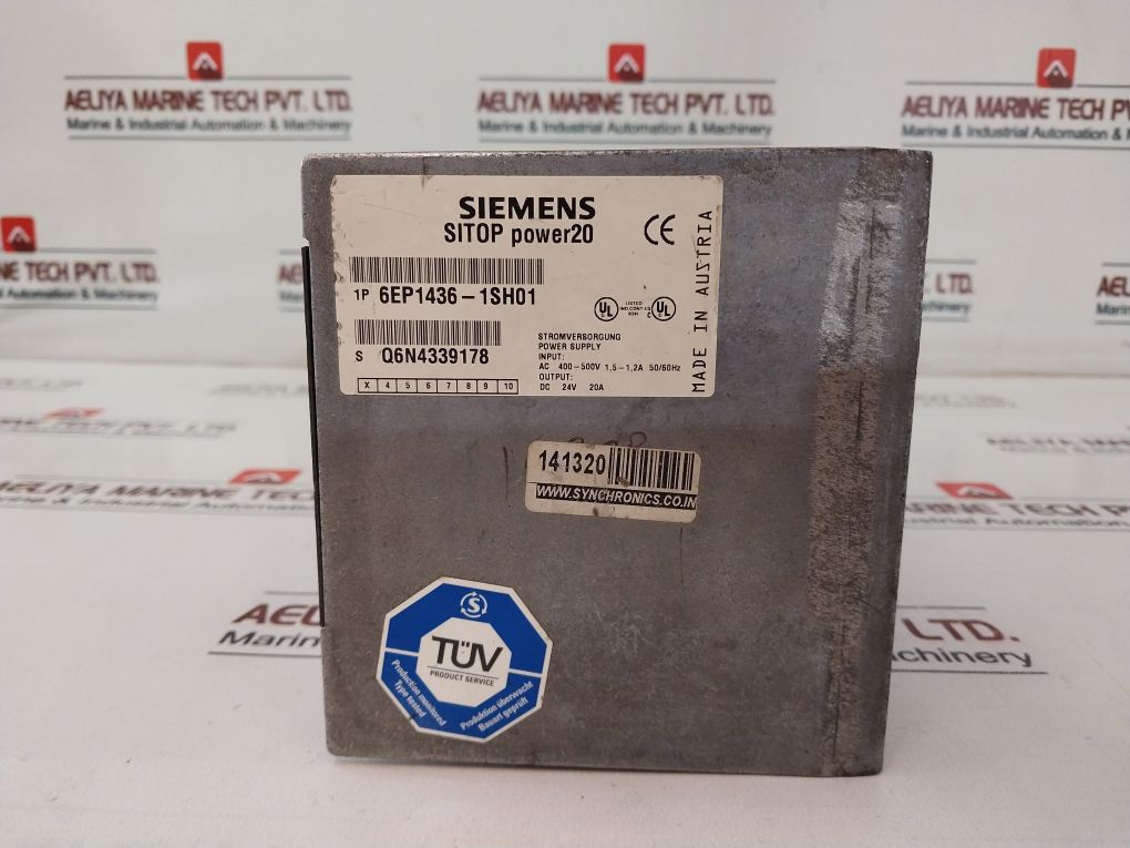 Siemens Synchronics 6Ep1436-1Sh01 Power Supply 3Ac 400V/500V 1.5A-1.2A