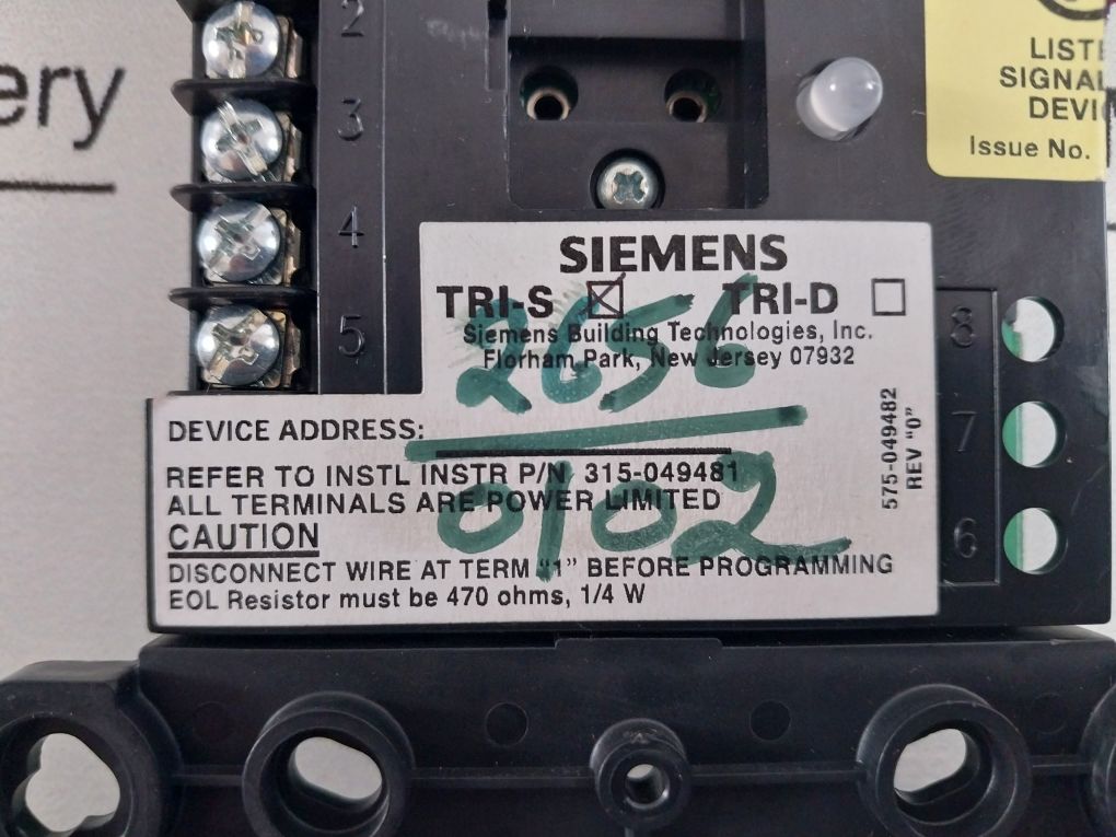 Siemens Tri-s Monitor Intelligent Interface Module 500-896225 Single Input