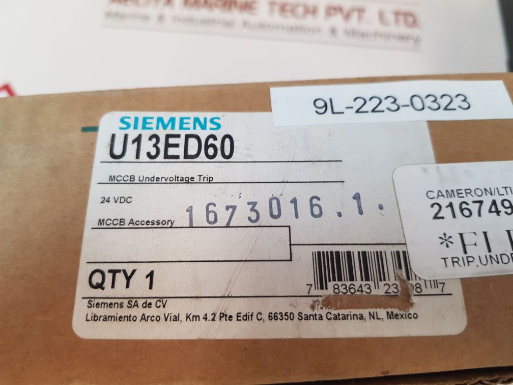 Siemens U13Ed60 Undervoltage Trip