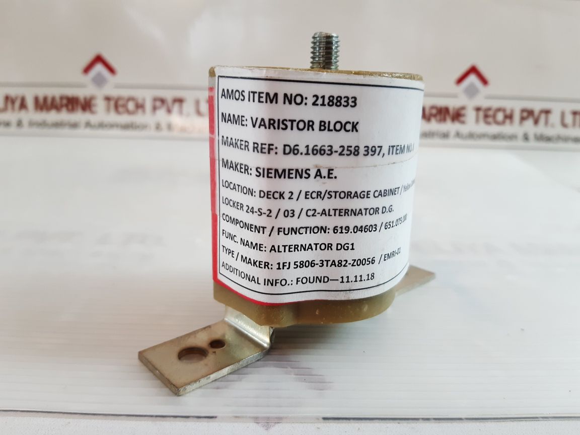 Set Of 5X Siemens 218833 Varistor Block 1Fj 5806-3Ta82-z0056/Emri-01
