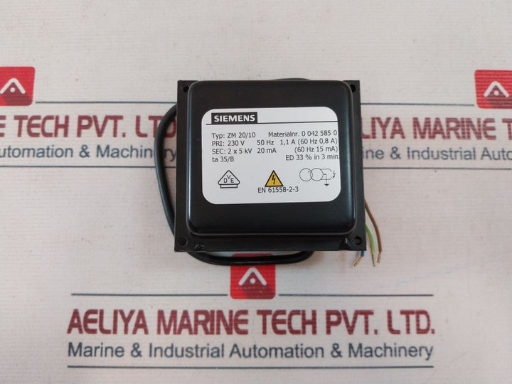 Siemens Zm 20/10 Ignition Transformer