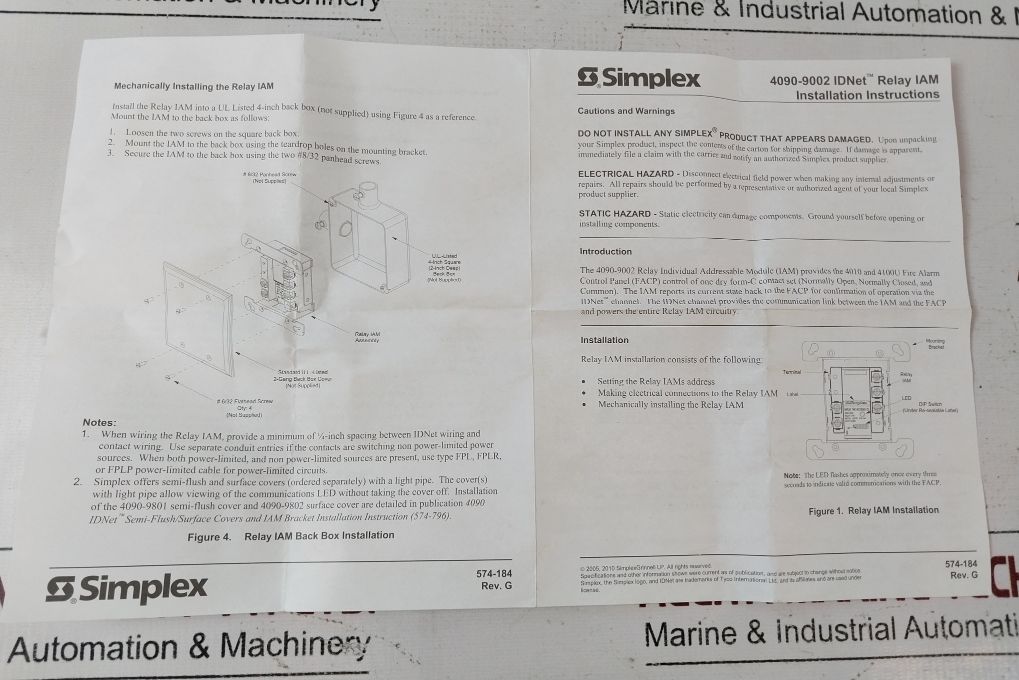 Simplex 4090-9002 Idnet Iam Relay Module Rev. G – Aeliya Marine Tech