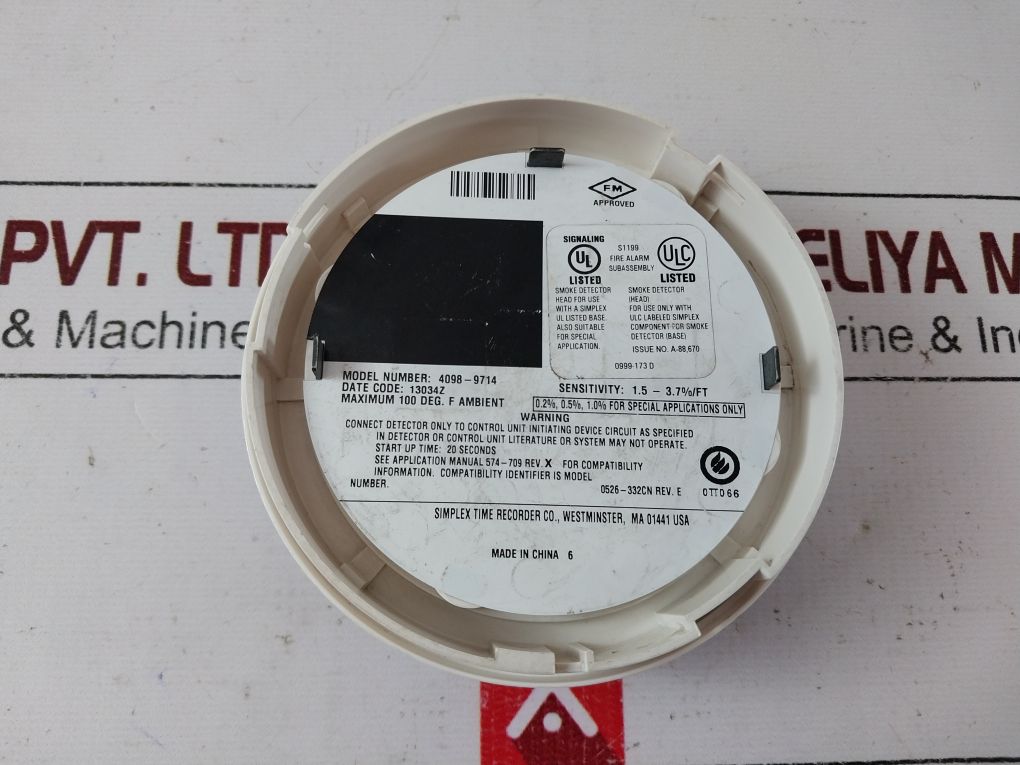 Simplex 4098-9714 Smoke Detector Head Rev.E