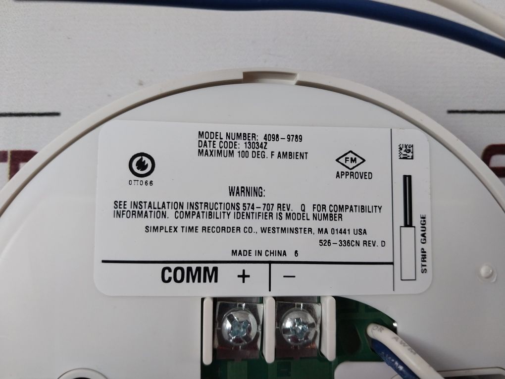 Simplex 4098-9789 Smoke/Heat Sensor Base Rev. D – Aeliya Marine Tech