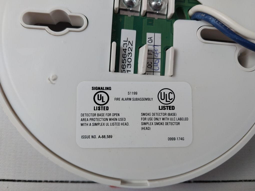 Simplex 4098-9789 Smoke/Heat Sensor Base Rev. D