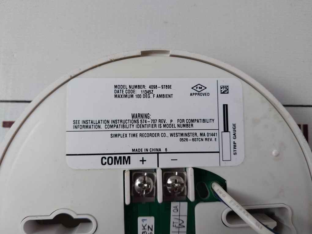 Simplex 4098-9789E Ssd Sensor Base