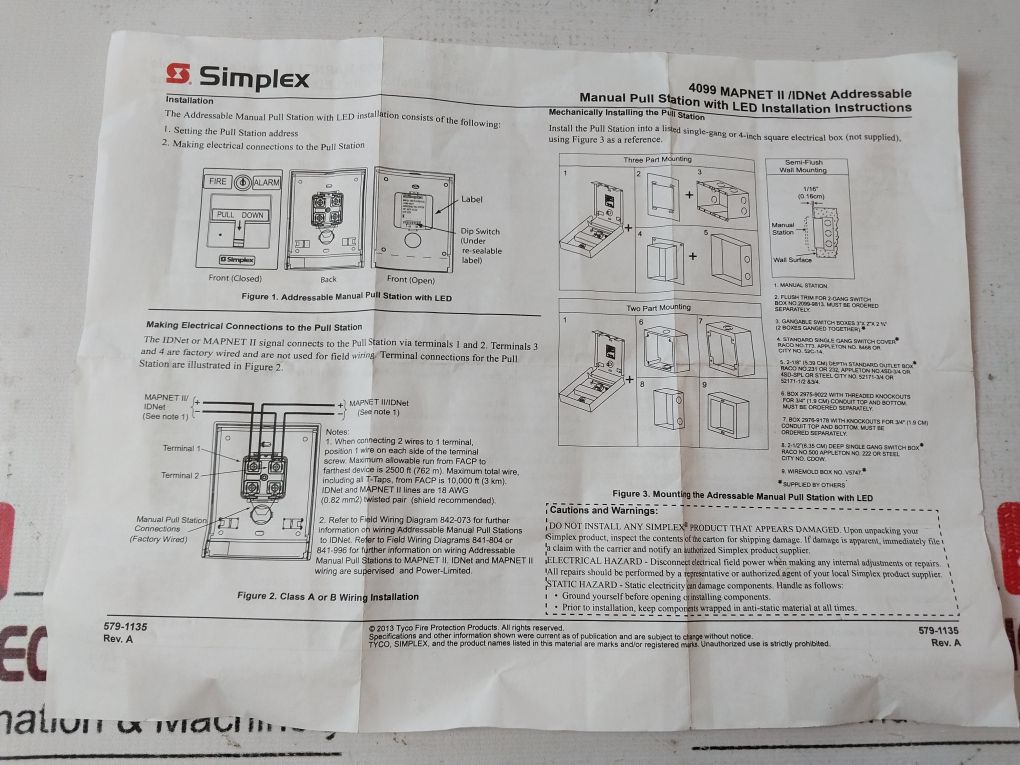 Simplex 4099-9004 Fire Alarm Addressable Manual Station