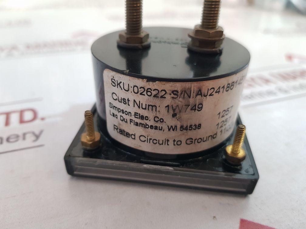 Simpson Es=5A Amperes Panel Meter