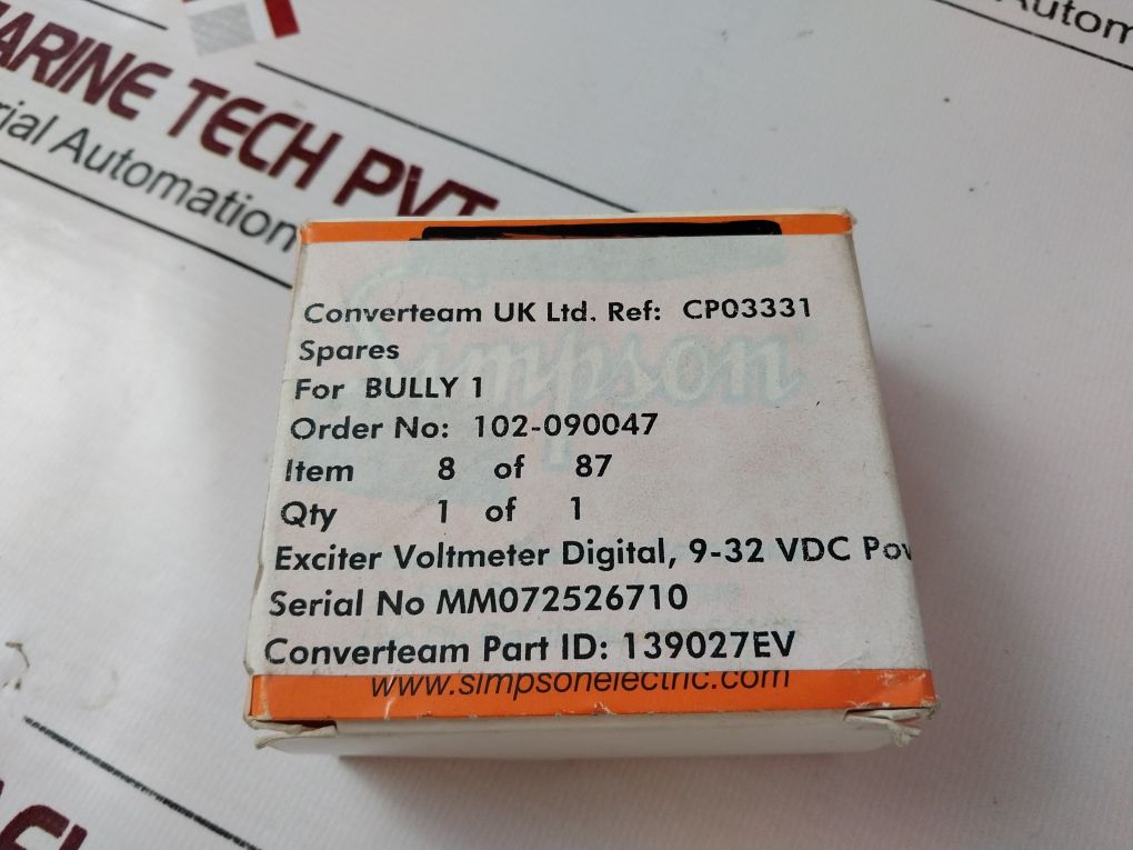 Simpson M23512240 Panel Meter 9-32 Vdc Power