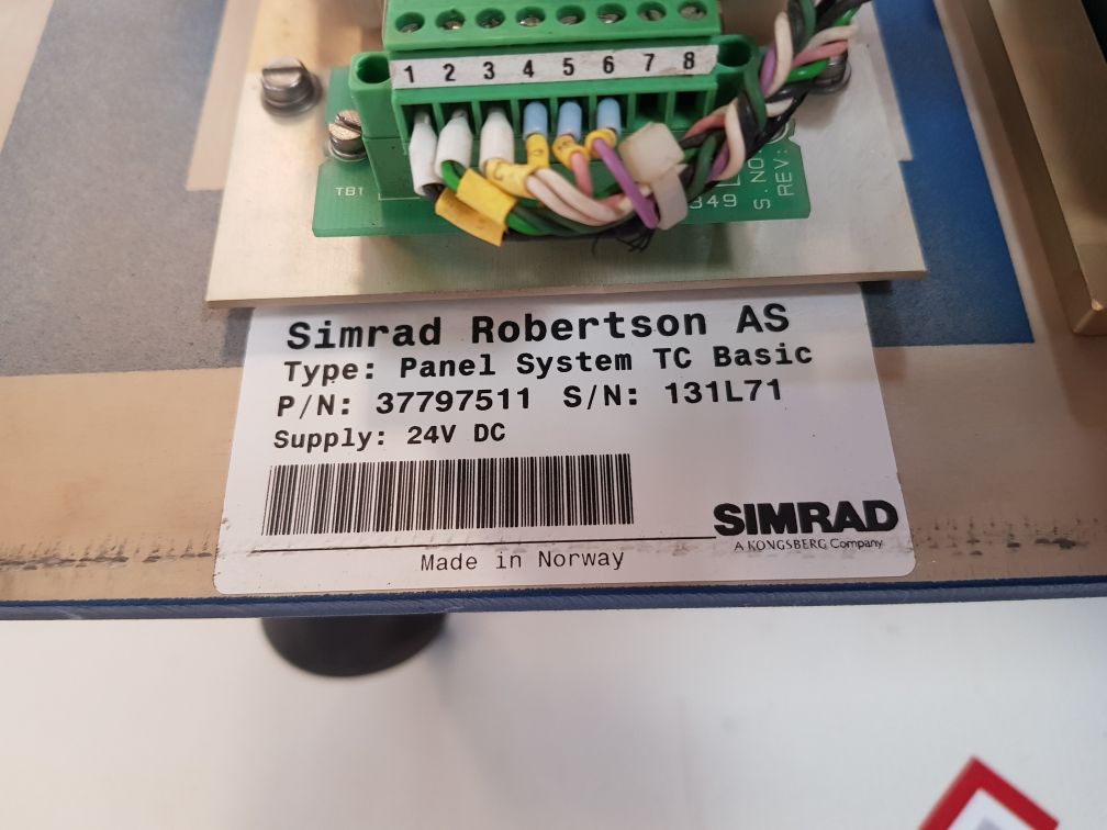 Simrad 37960259 B Panel System Tc Basic Ver: 15/8-00