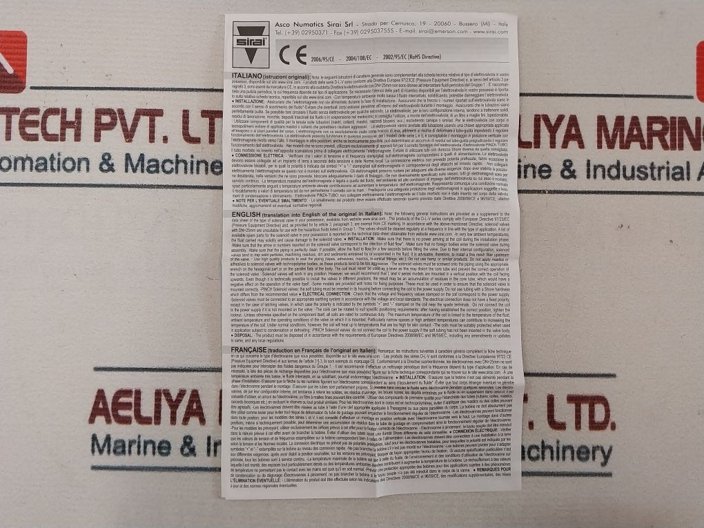 Sirai Za30A Solenoid Valves 1/4 Inch