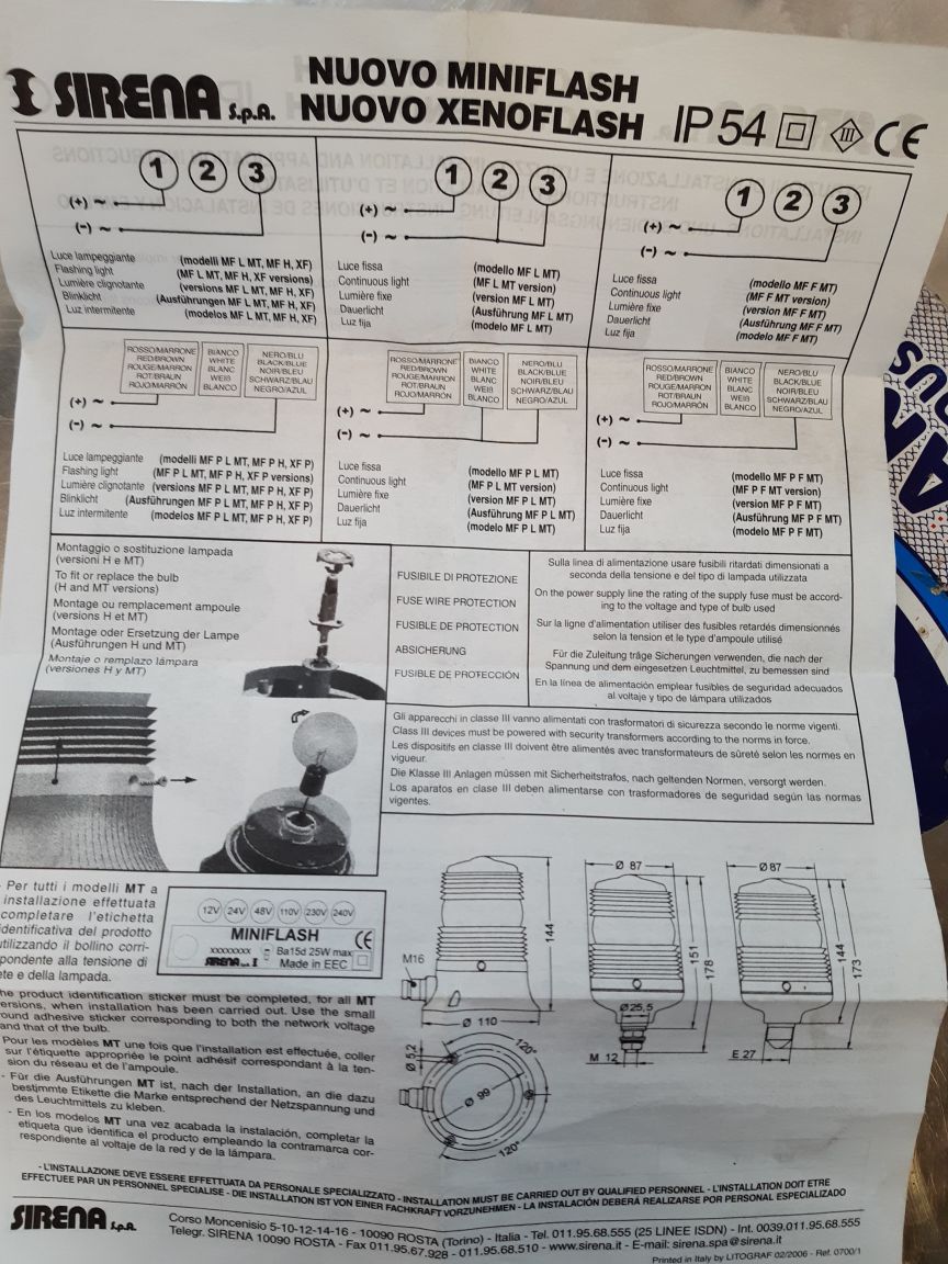 Sirena Ba15D 25W Max Miniflash 333N.12-48Dc