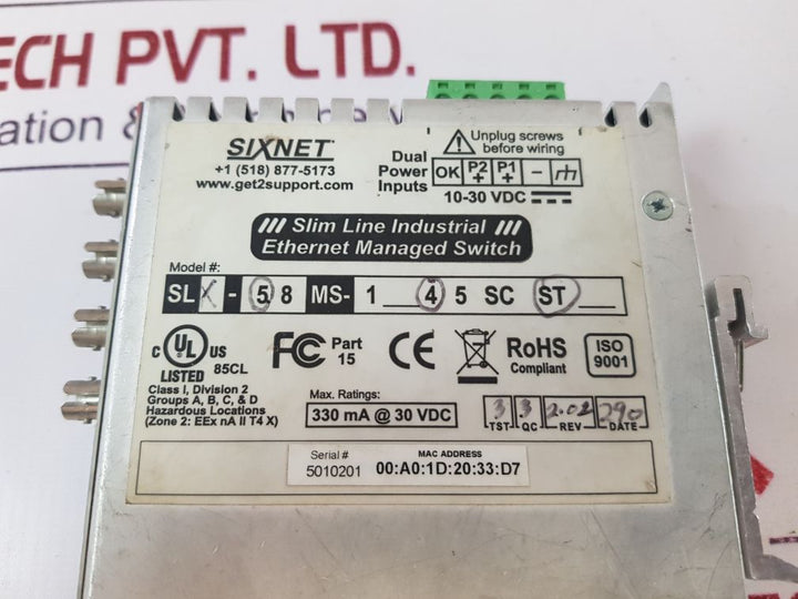 Sixnet Slx-5Ms-4St 5-port Industrial Ethernet Managed Switch
