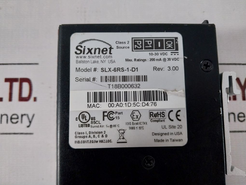 Sixnet Slx-6Rs-1-d1 6-port Industrial Ethernet Switch