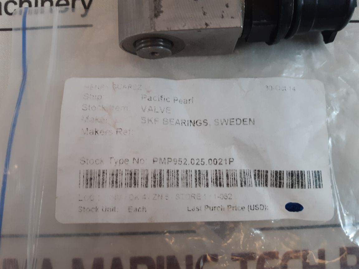 Skf Bearings Valve Pmp952.025.0021P