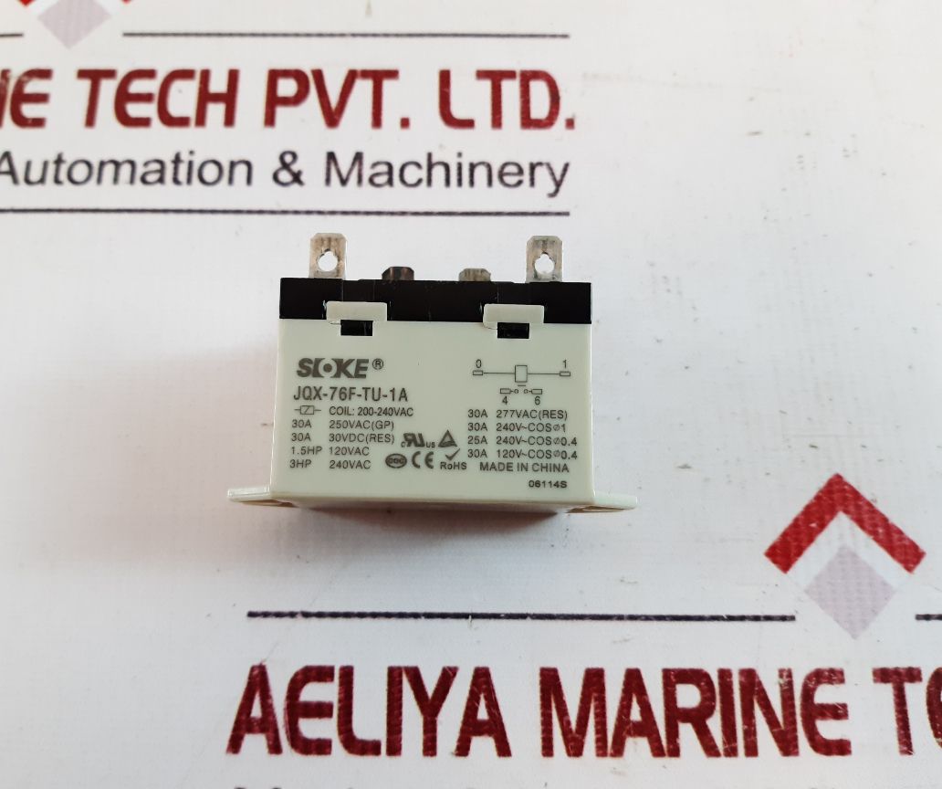 Soke Jqx-76F-tu-1A Power Relay 1.5Hp 120Vac